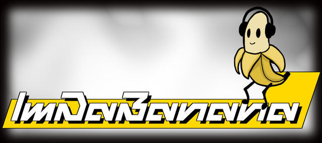My logo and my mascot, a banana with headphones.