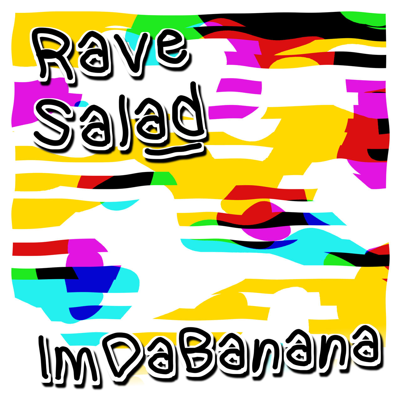 A colorful abstract background with the album title written on it.