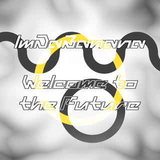 The EP and artist name on an abstract grayscale background. A big circle in the center is yellow.
